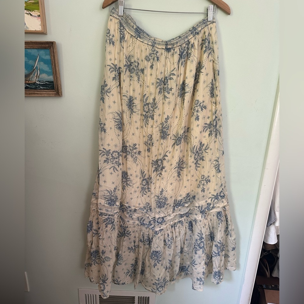 Altered free people maxi floral boho tiered skirt - Picture 3 of 4